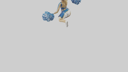 3D model Cheerleader Performing Split Statue model VR / AR / low-poly