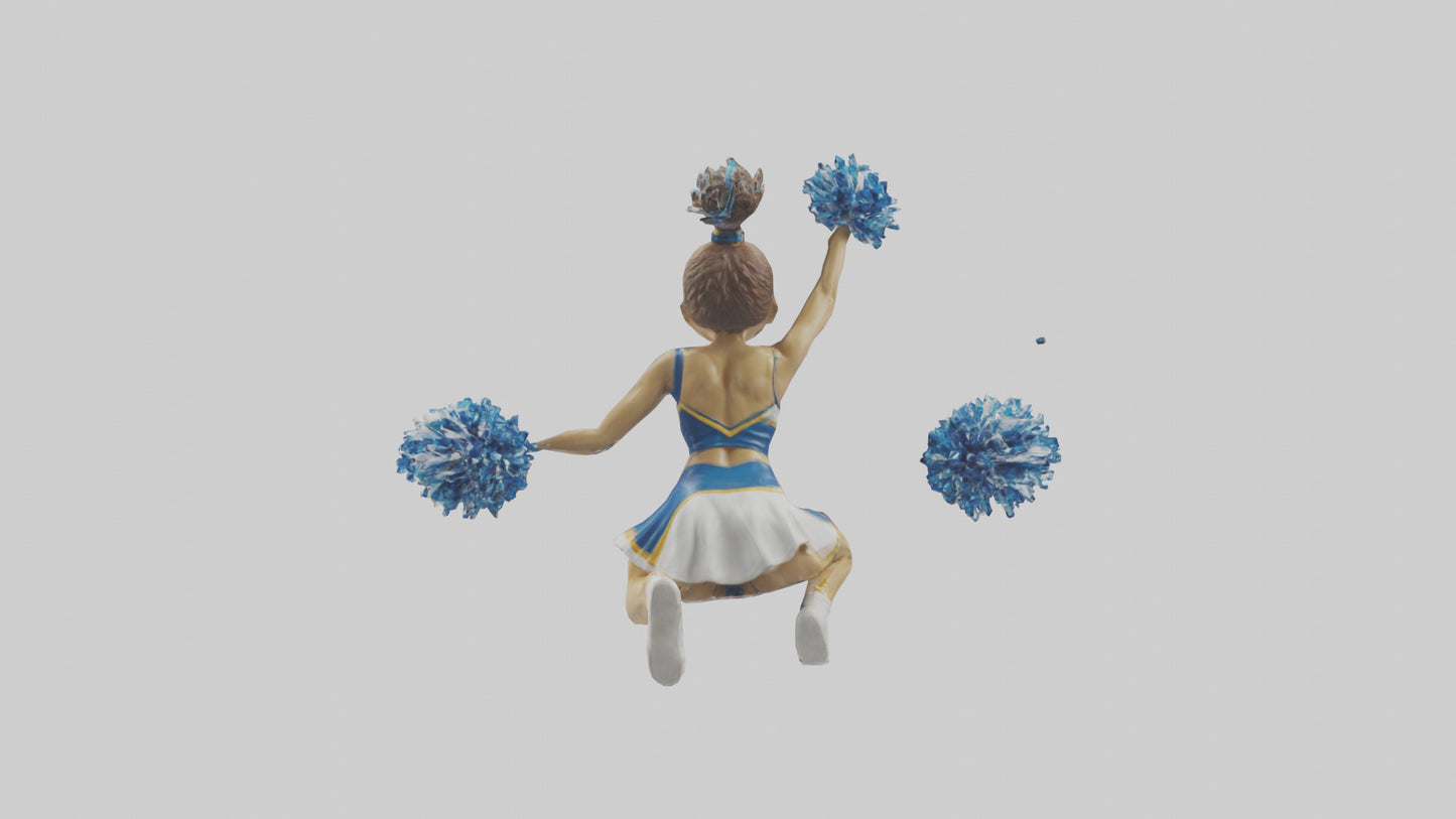 3D model Cheerleader Performing Split Statue model VR / AR / low-poly