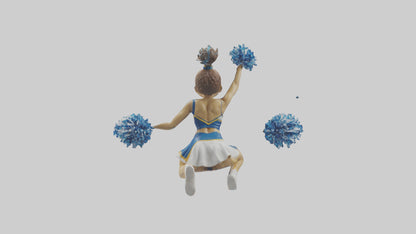 3D model Cheerleader Performing Split Statue model VR / AR / low-poly