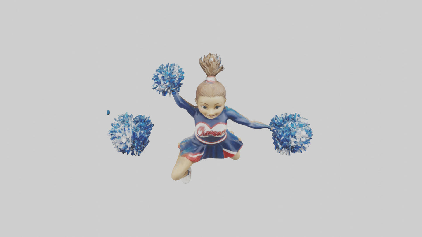 3D model Cheerleader Performing Split Statue model VR / AR / low-poly