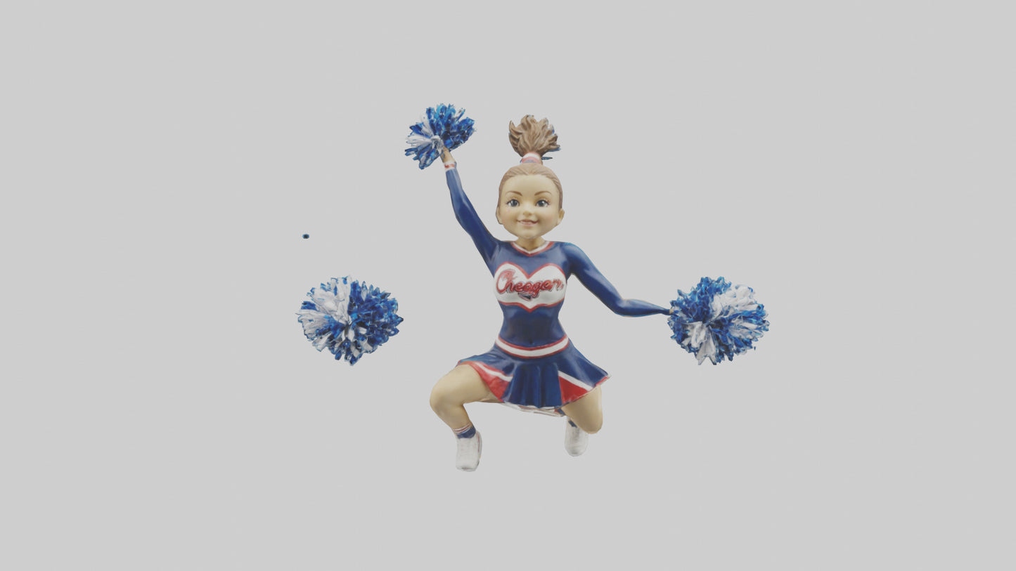 3D model Cheerleader Performing Split Statue model VR / AR / low-poly