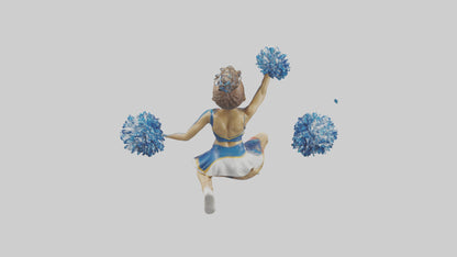 3D model Cheerleader Performing Split Statue model VR / AR / low-poly