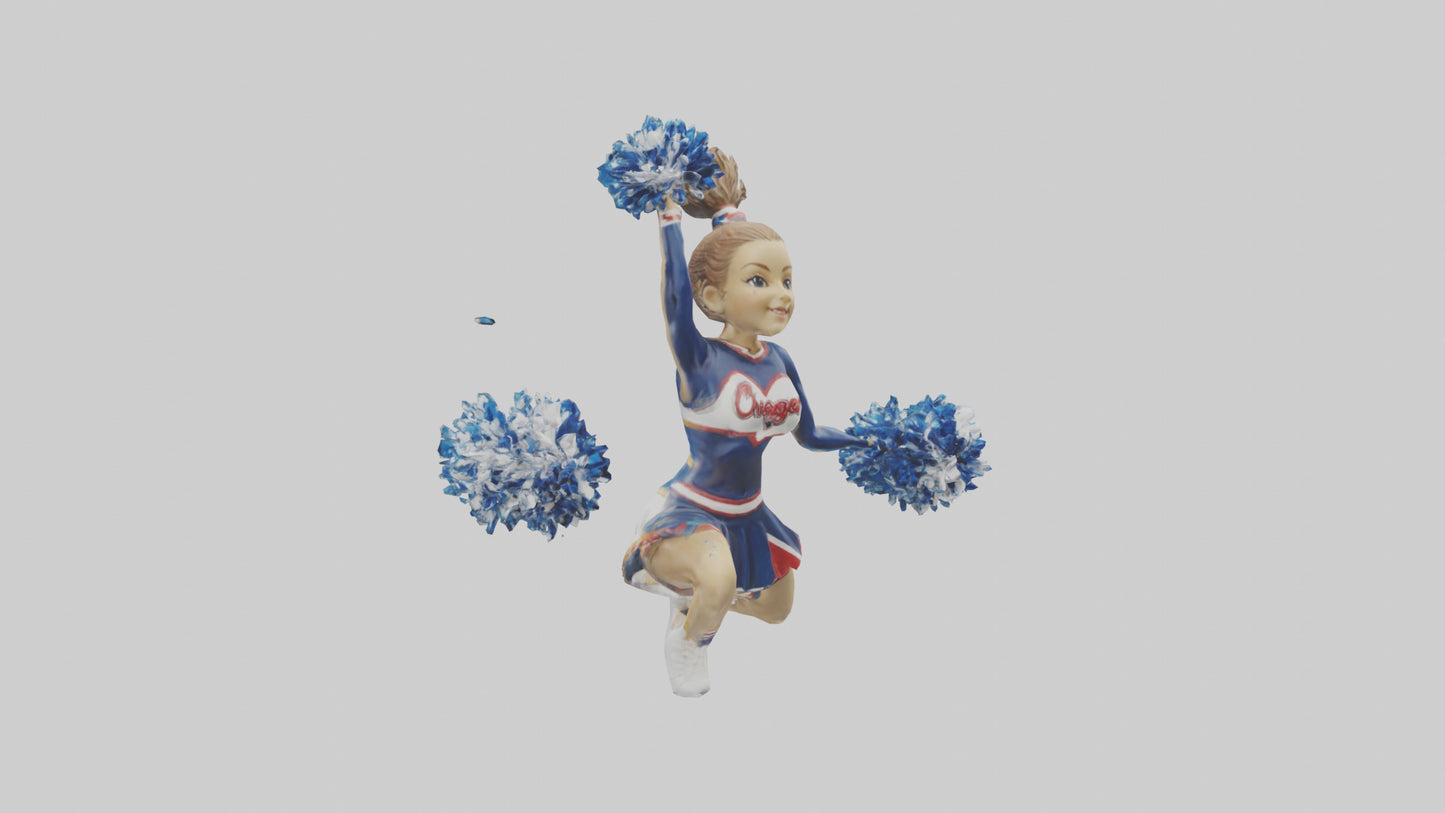 3D model Cheerleader Performing Split Statue model VR / AR / low-poly