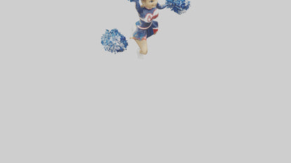 3D model Cheerleader Performing Split Statue model VR / AR / low-poly