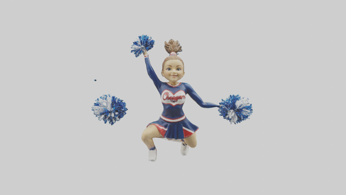 3D model Cheerleader Performing Split Statue model VR / AR / low-poly
