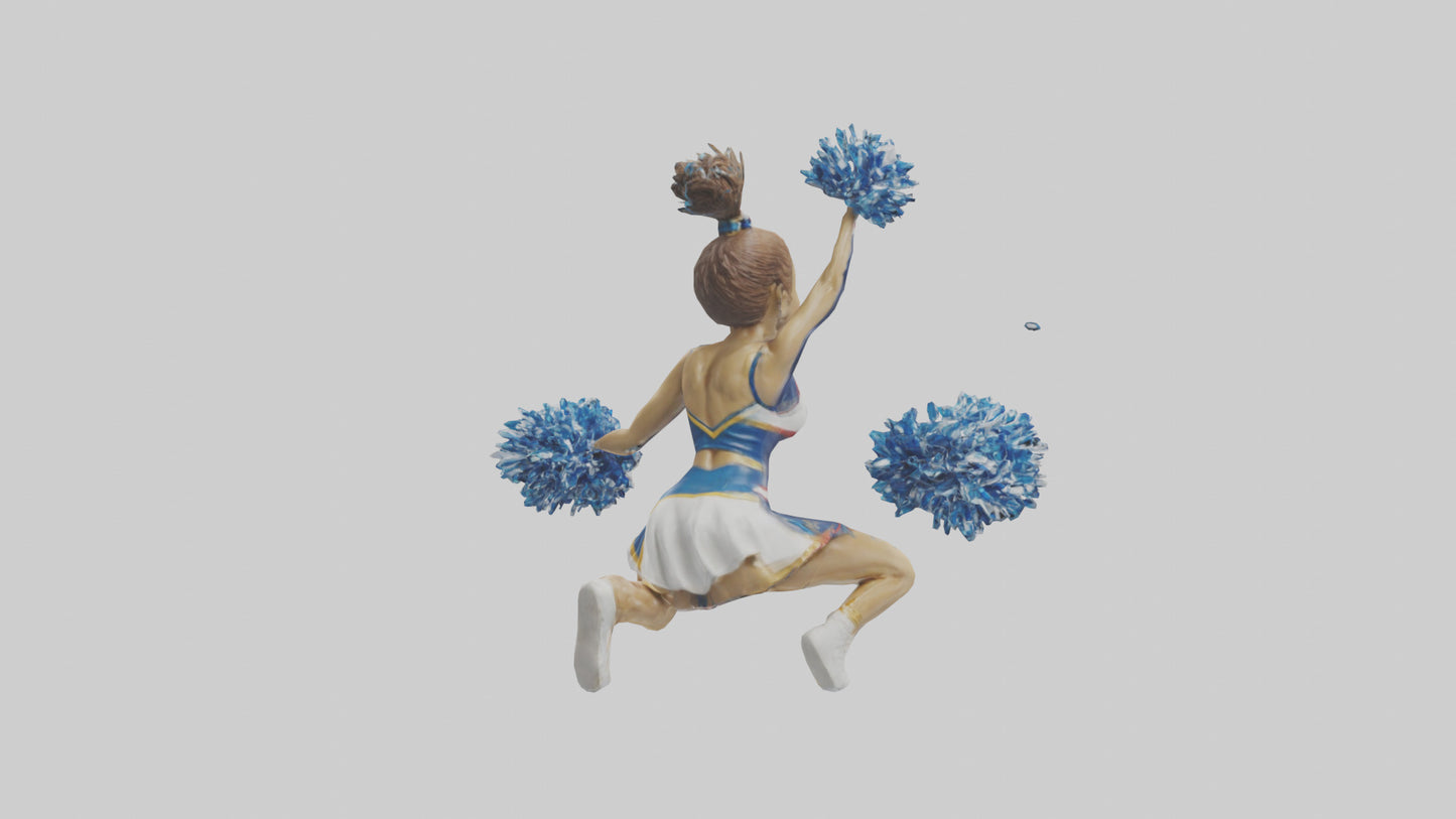 3D model Cheerleader Performing Split Statue model VR / AR / low-poly