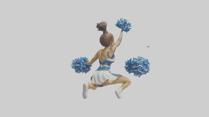 3D model Cheerleader Performing Split Statue model VR / AR / low-poly