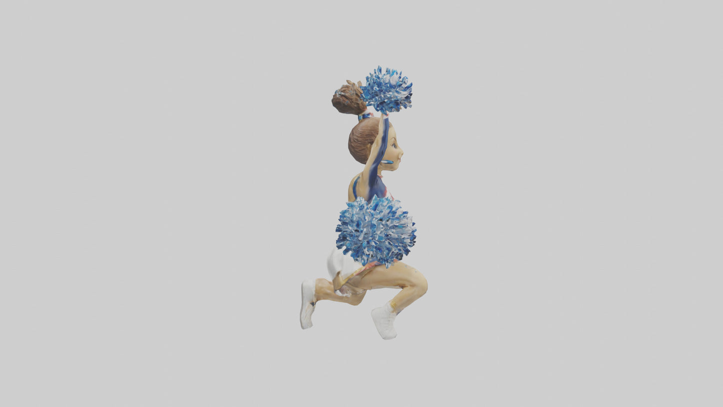3D model Cheerleader Performing Split Statue model VR / AR / low-poly