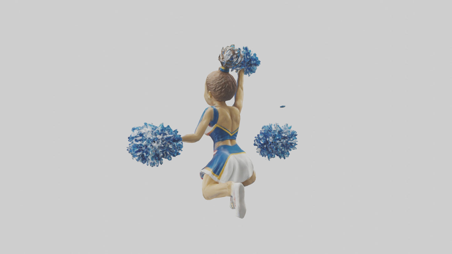 3D model Cheerleader Performing Split Statue model VR / AR / low-poly