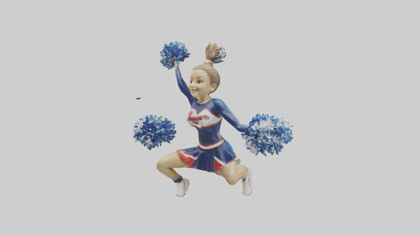 3D model Cheerleader Performing Split Statue model VR / AR / low-poly