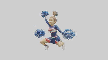 3D model Cheerleader Performing Split Statue model VR / AR / low-poly