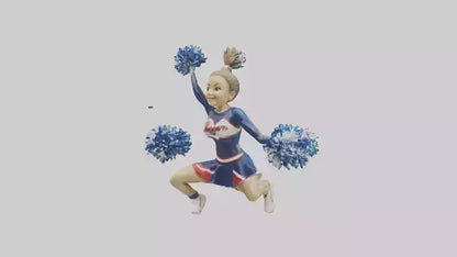 3D model Cheerleader Performing Split Statue model VR / AR / low-poly