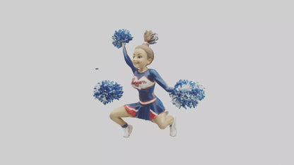 3D model Cheerleader Performing Split Statue model VR / AR / low-poly