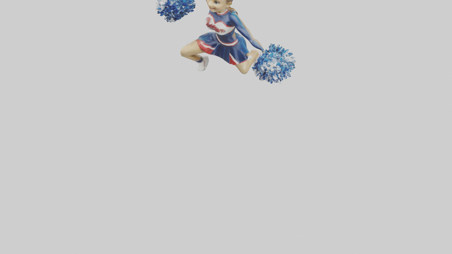 3D model Cheerleader Performing Split Statue model VR / AR / low-poly