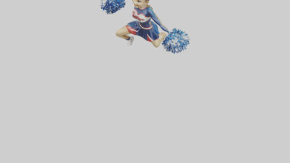 3D model Cheerleader Performing Split Statue model VR / AR / low-poly
