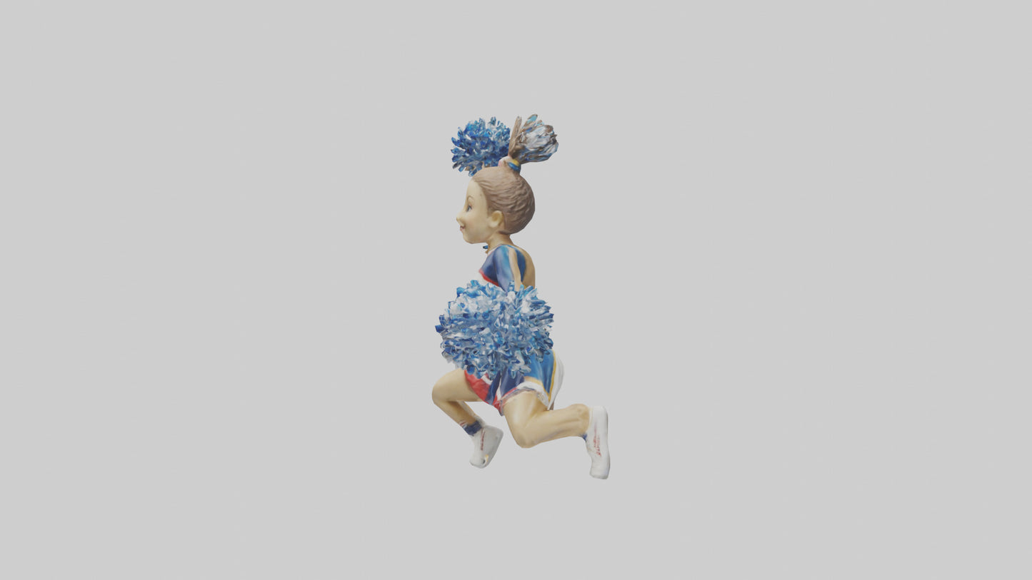 3D model Cheerleader Performing Split Statue model VR / AR / low-poly