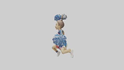 3D model Cheerleader Performing Split Statue model VR / AR / low-poly