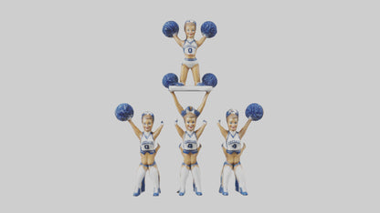 Cheerleader Pyramid statue model VR / AR / low-poly