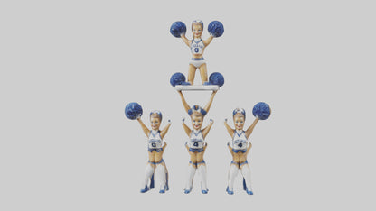 Cheerleader Pyramid statue model VR / AR / low-poly