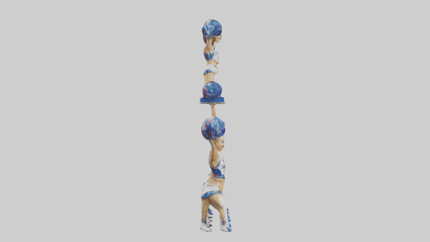 Cheerleader Pyramid statue model VR / AR / low-poly