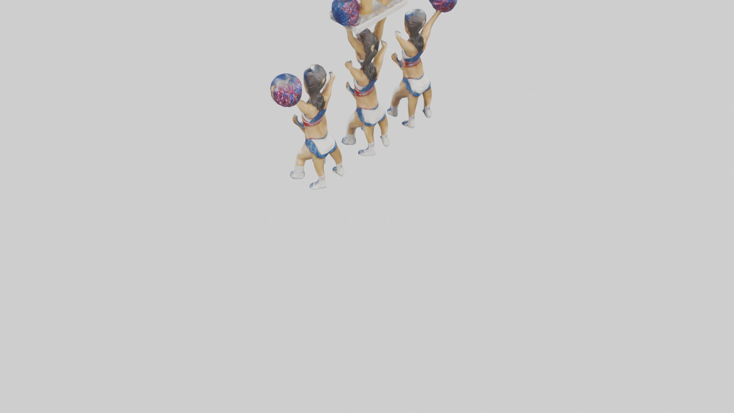 Cheerleader Pyramid statue model VR / AR / low-poly