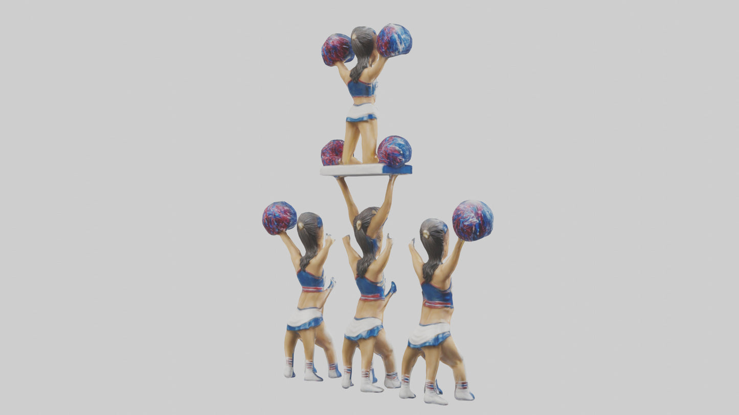 Cheerleader Pyramid statue model VR / AR / low-poly