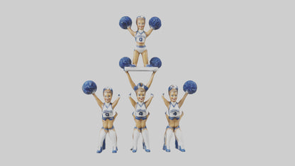 Cheerleader Pyramid statue model VR / AR / low-poly
