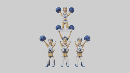 Cheerleader Pyramid statue model VR / AR / low-poly