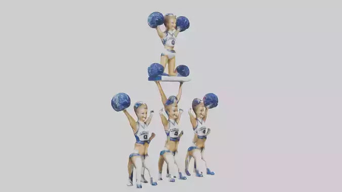 Cheerleader Pyramid statue model VR / AR / low-poly