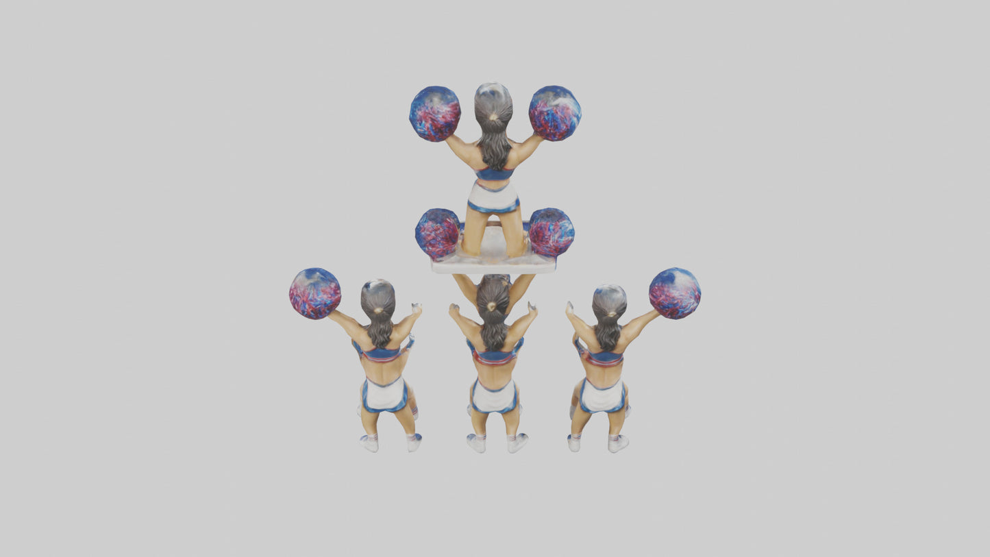 Cheerleader Pyramid statue model VR / AR / low-poly