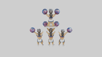 Cheerleader Pyramid statue model VR / AR / low-poly