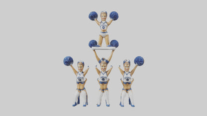 Cheerleader Pyramid statue model VR / AR / low-poly