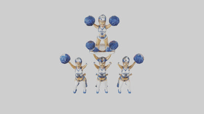 Cheerleader Pyramid statue model VR / AR / low-poly