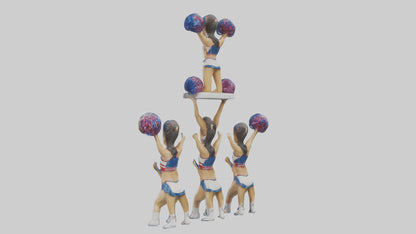 Cheerleader Pyramid statue model VR / AR / low-poly