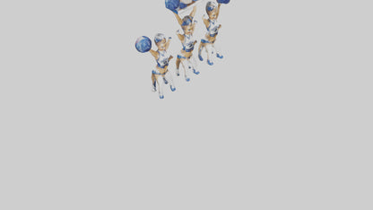 Cheerleader Pyramid statue model VR / AR / low-poly