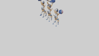 Cheerleader Pyramid statue model VR / AR / low-poly