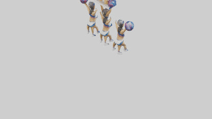 Cheerleader Pyramid statue model VR / AR / low-poly