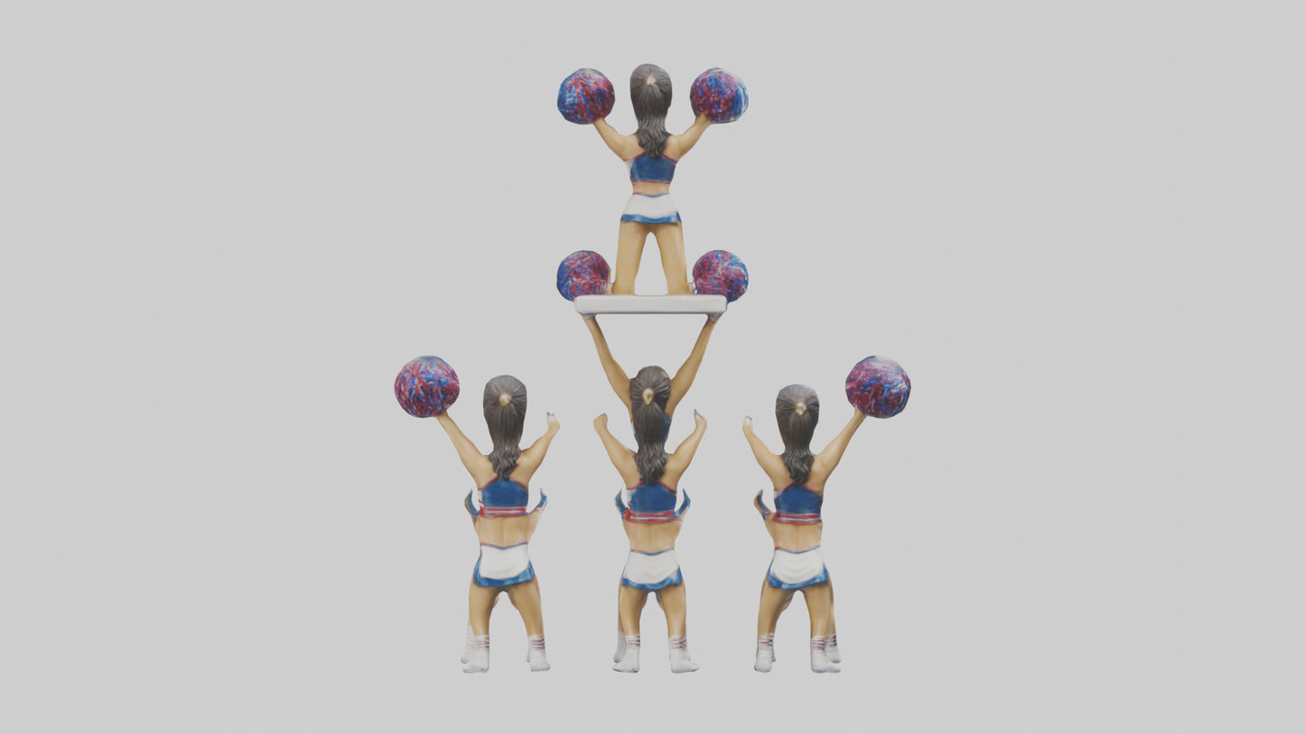 Cheerleader Pyramid statue model VR / AR / low-poly