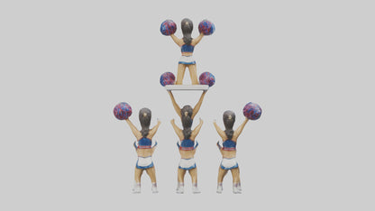 Cheerleader Pyramid statue model VR / AR / low-poly