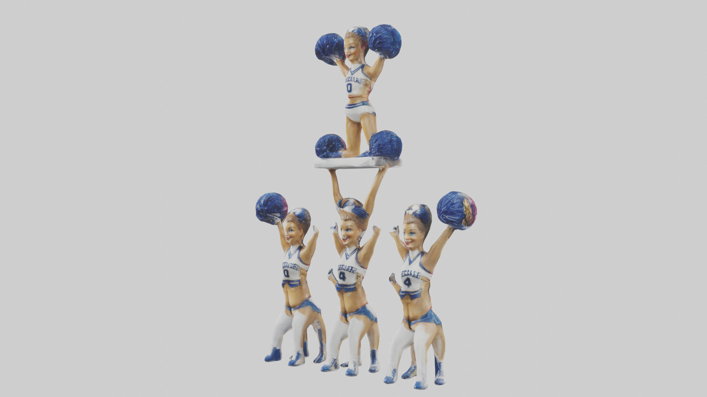 Cheerleader Pyramid statue model VR / AR / low-poly