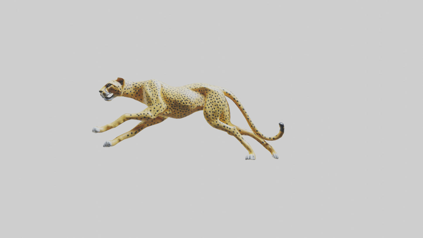 3D model Cheetah sculpture model VR / AR / low-poly