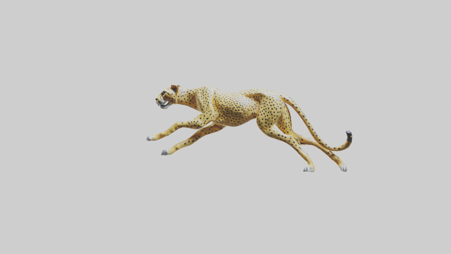 3D model Cheetah sculpture model VR / AR / low-poly