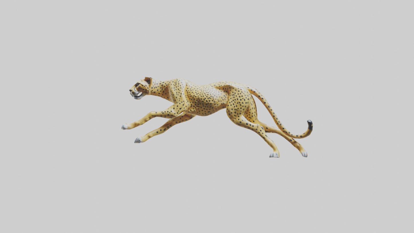 3D model Cheetah sculpture model VR / AR / low-poly