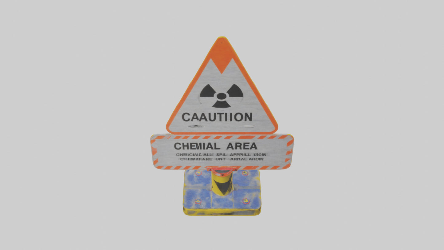 Chemical Spill Area Caution Sign model 3D model
