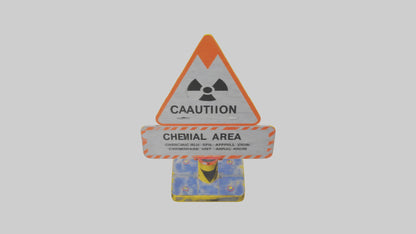 Chemical Spill Area Caution Sign model 3D model