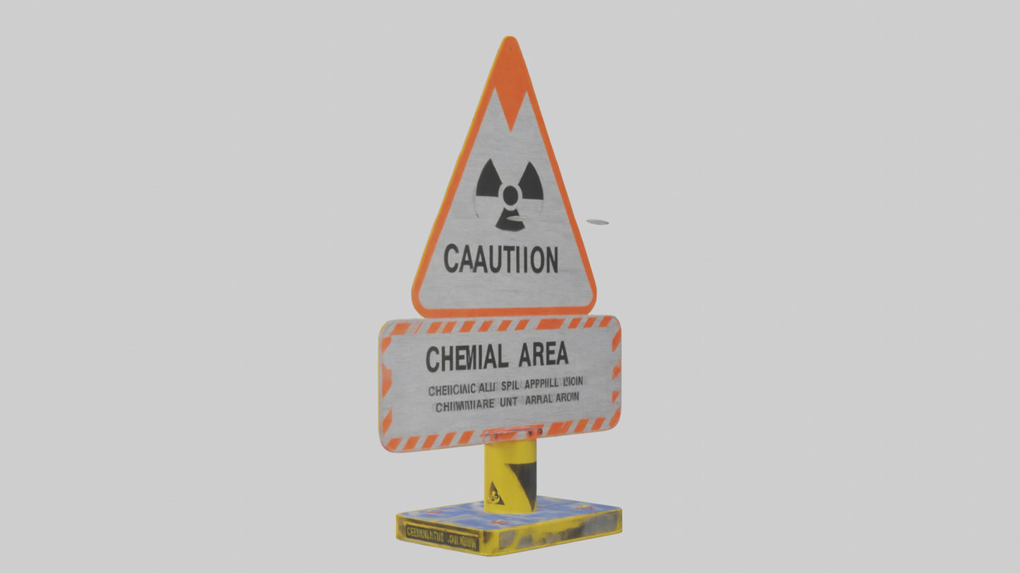 Chemical Spill Area Caution Sign model 3D model