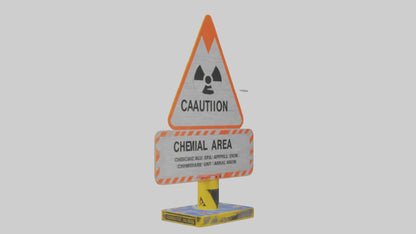 Chemical Spill Area Caution Sign model 3D model