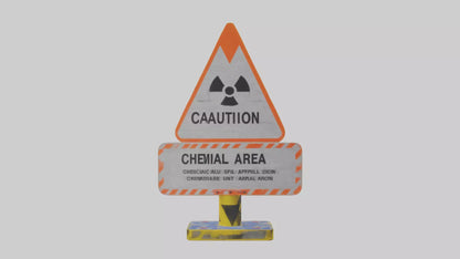 Chemical Spill Area Caution Sign model 3D model