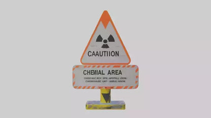 Chemical Spill Area Caution Sign model 3D model