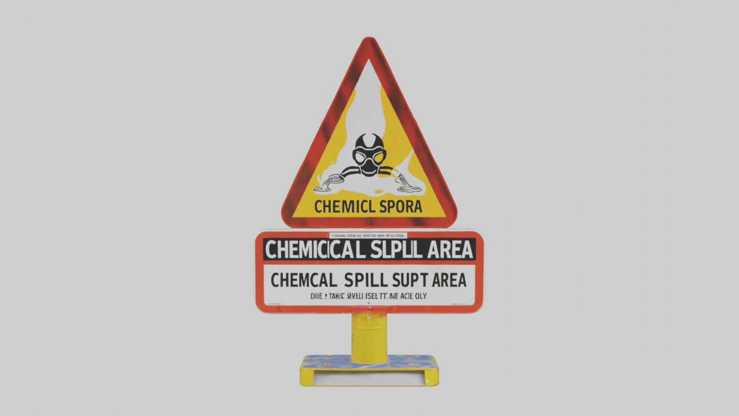 Chemical Spill Area Caution Sign model 3D model